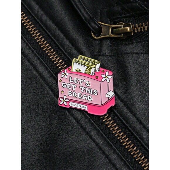 1pc Let's Get This Bread Enamel Pins Pink Bread Maker Hot Fresh Brooch Clothes - Picture 5 of 11